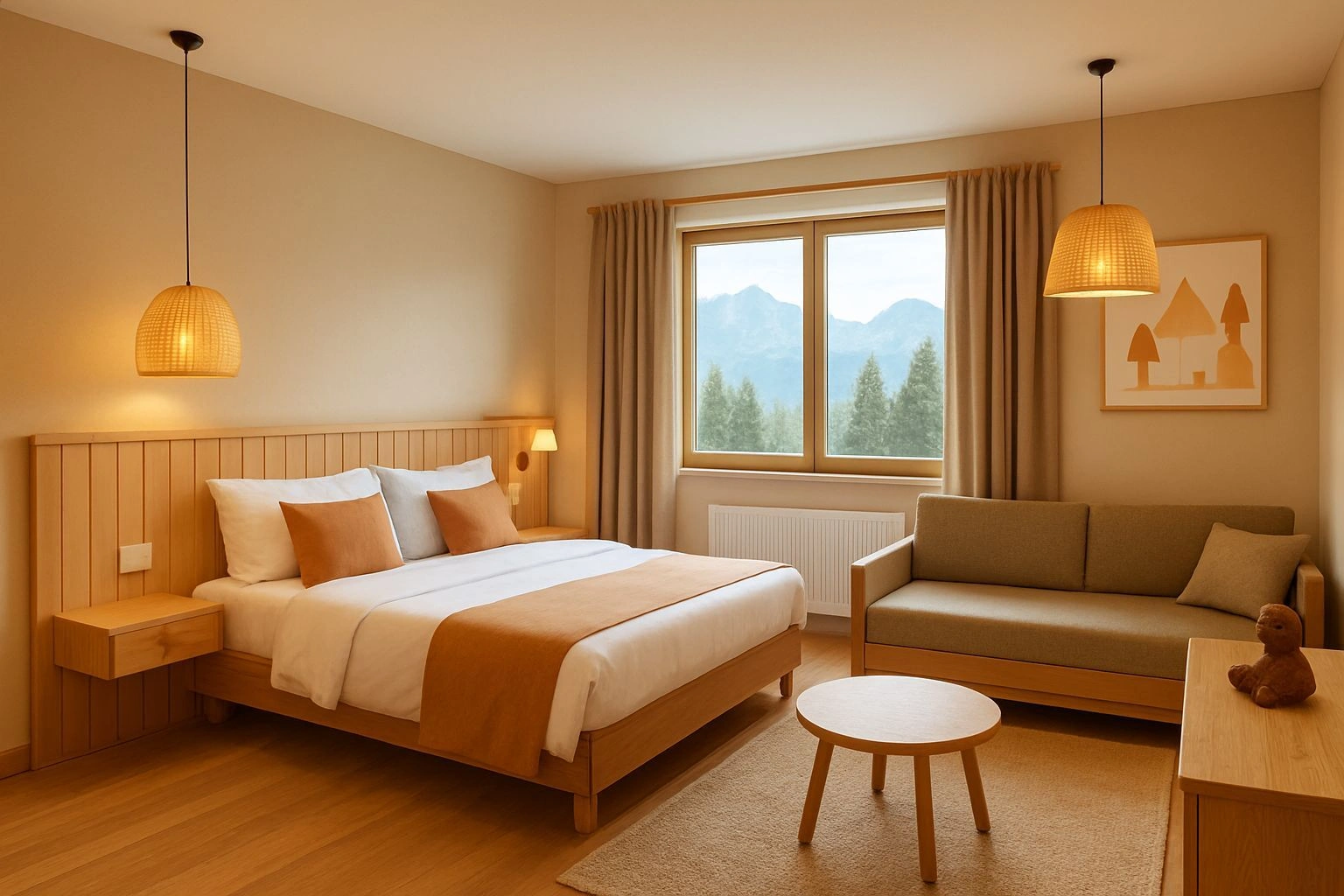 Familierom med plass til fire