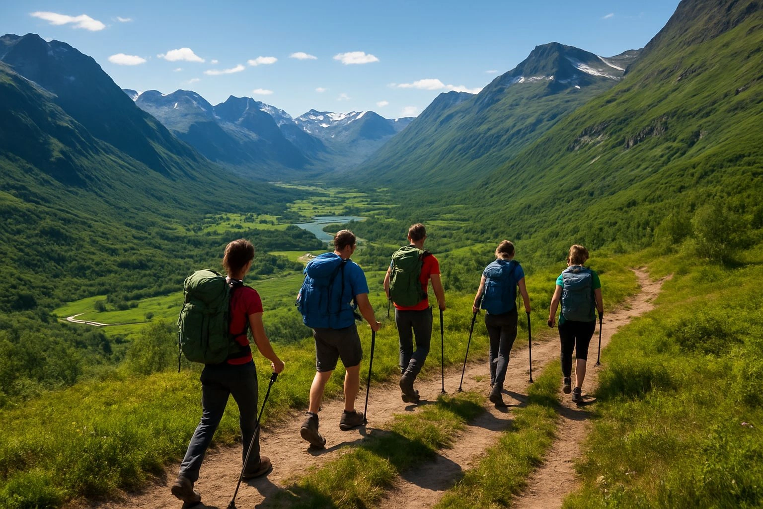 Guidet fjelltur med utsikt over dalen